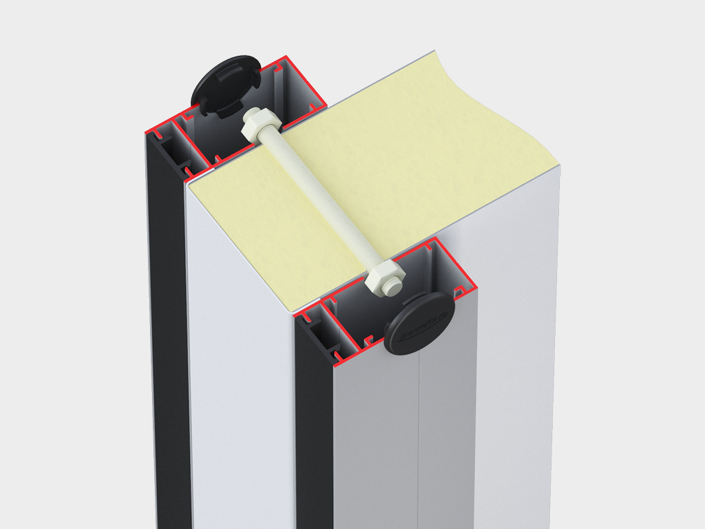 用于增强安装洞口刚性的内置铝合金框架。